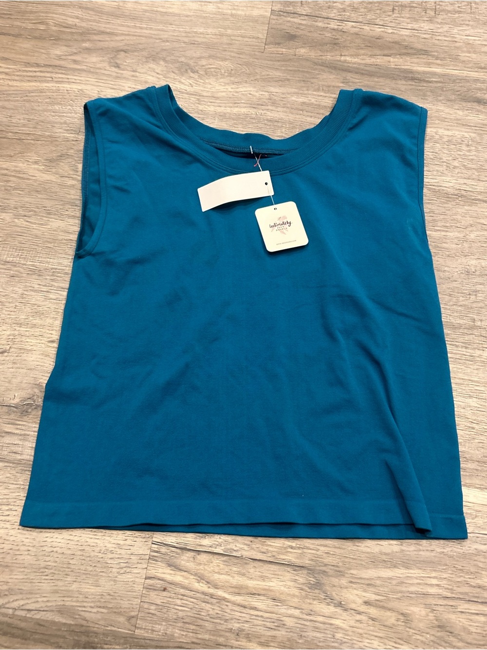 Free People Teal Sleeveless Tank Top